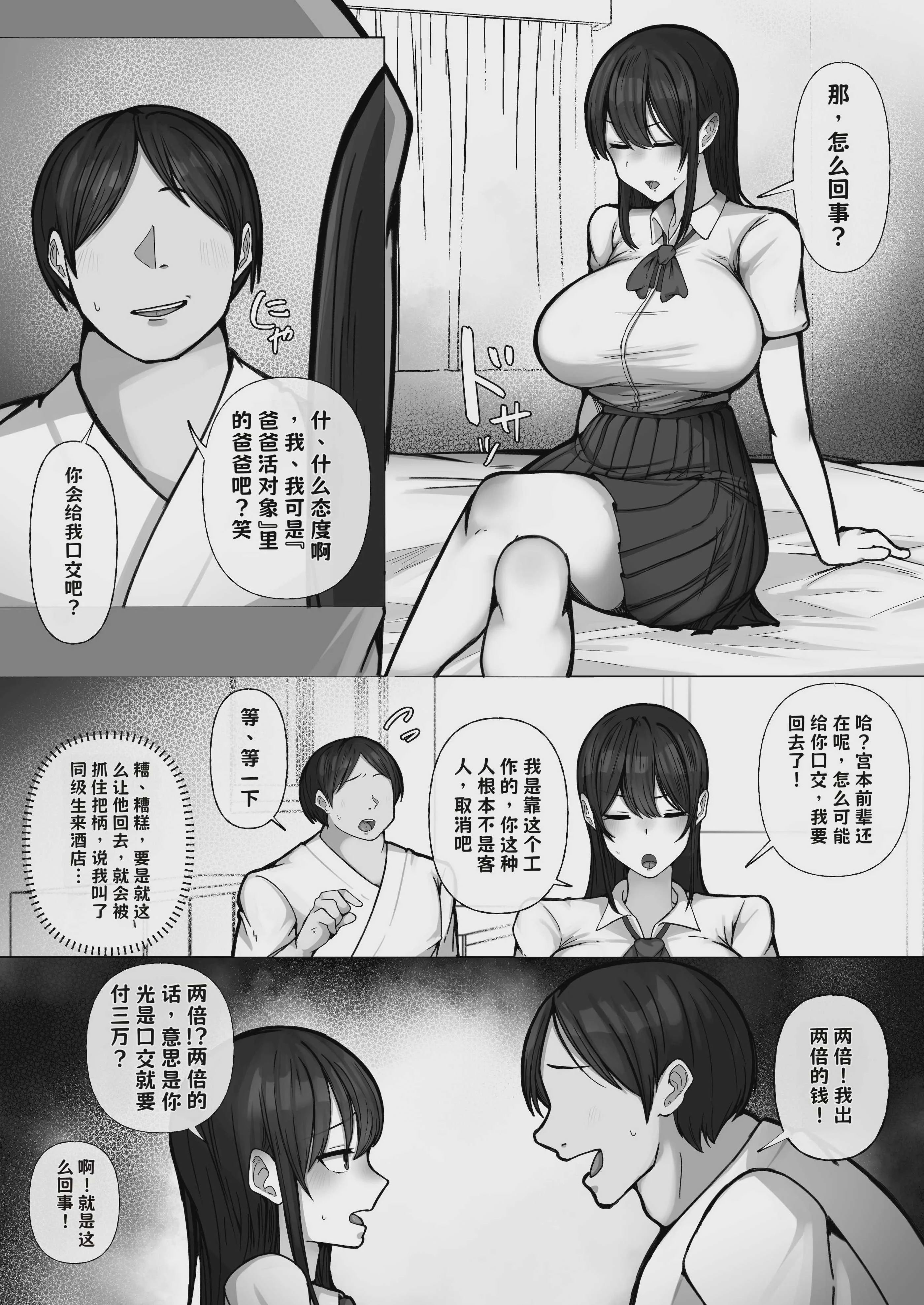 [ぺんぎん軍艦 (らく)] 豚扱いしてくるパパ活ギャルをオタクち○ぽで屈服させる。【AI翻译】