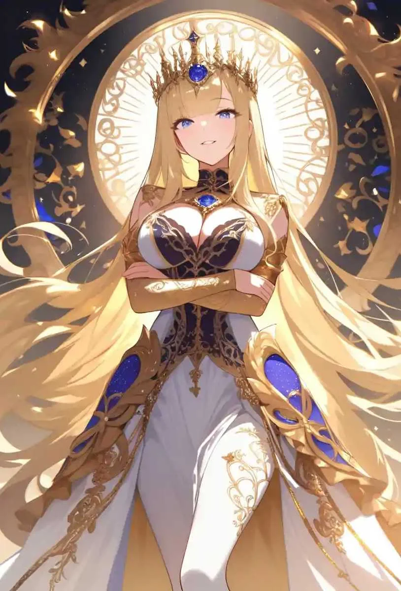 女神大人刻上淫纹，把女神按在地上爆肏，但没想到女神大人反客为主榨干对方，将对方榨精致死，然后女神大人渐渐堕落到只知道吃鸡巴甚至和自己的人民们开启淫趴