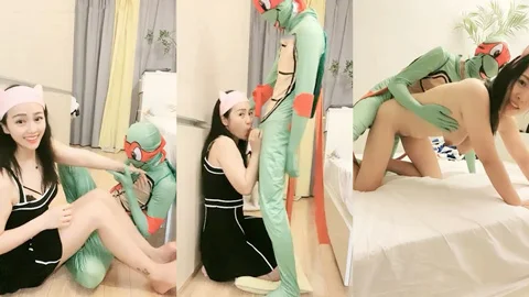 鱼白摆高颜值骚熟女忍者神龟装扮啪啪，口交上位骑乘侧入后入抽插猛操