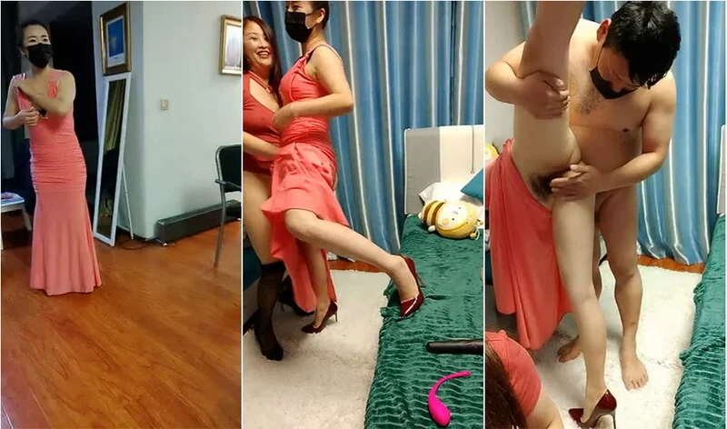 客廳爆艹廣場舞老阿姨,穿著藝術團表演服先小扭壹番,扒開裙子就幹